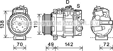 Prasco MSK644 - Компресор, кондиціонер avtolavka.club