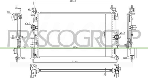 Prasco OP036R002 - Радіатор, охолодження двигуна avtolavka.club