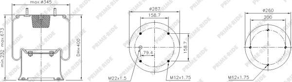 Prime-Ride 1R14-721 - Кожух пневматичної ресори avtolavka.club