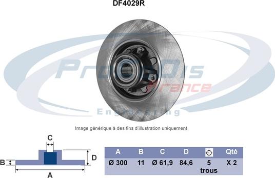 Procodis France DF4029R - Гальмівний диск avtolavka.club