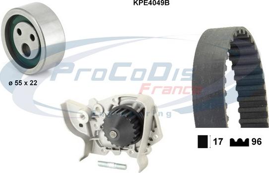 Procodis France KPE4049B - Водяний насос + комплект зубчатого ременя avtolavka.club