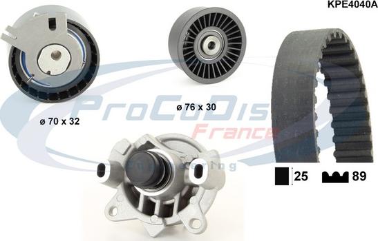 Procodis France KPE4040A - Водяний насос + комплект зубчатого ременя avtolavka.club