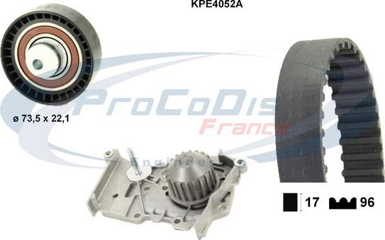 Procodis France KPE4052A - Водяний насос + комплект зубчатого ременя avtolavka.club