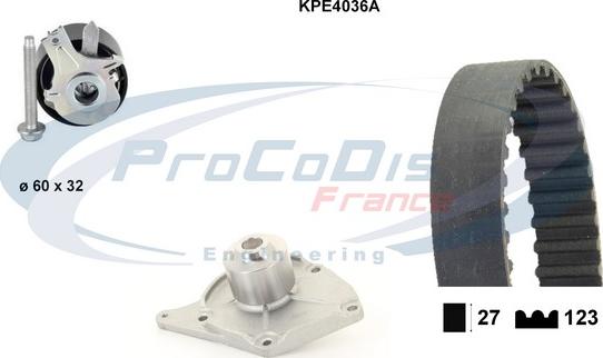 Procodis France KPE4036A - Водяний насос + комплект зубчатого ременя avtolavka.club