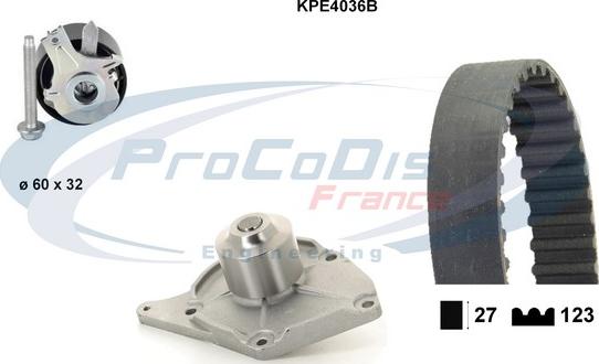 Procodis France KPE4036B - Водяний насос + комплект зубчатого ременя avtolavka.club