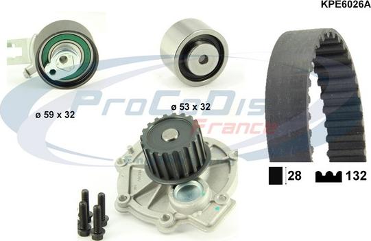 Procodis France KPE6026A - Водяний насос + комплект зубчатого ременя avtolavka.club