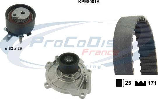 Procodis France KPE8001A - Водяний насос + комплект зубчатого ременя avtolavka.club