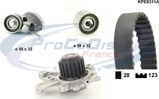 Procodis France KPE8311A - Водяний насос + комплект зубчатого ременя avtolavka.club