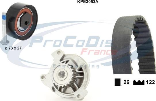 Procodis France KPE3052A - Водяний насос + комплект зубчатого ременя avtolavka.club