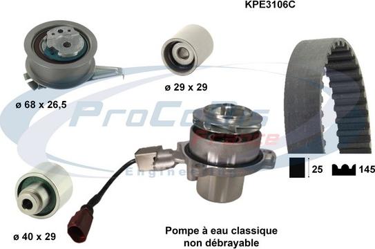 Procodis France KPE3106C - Водяний насос + комплект зубчатого ременя avtolavka.club