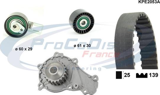 Procodis France KPE2053A - Водяний насос + комплект зубчатого ременя avtolavka.club