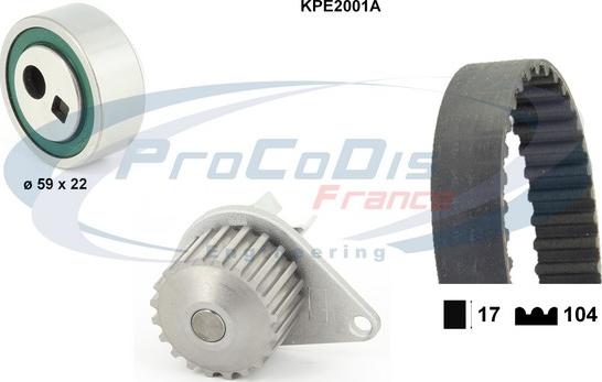 Procodis France KPE2001A - Водяний насос + комплект зубчатого ременя avtolavka.club