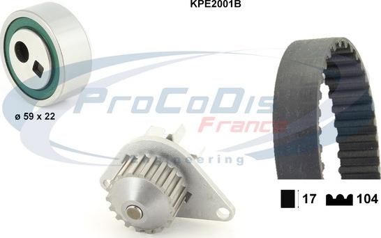 Procodis France KPE2001B - Водяний насос + комплект зубчатого ременя avtolavka.club