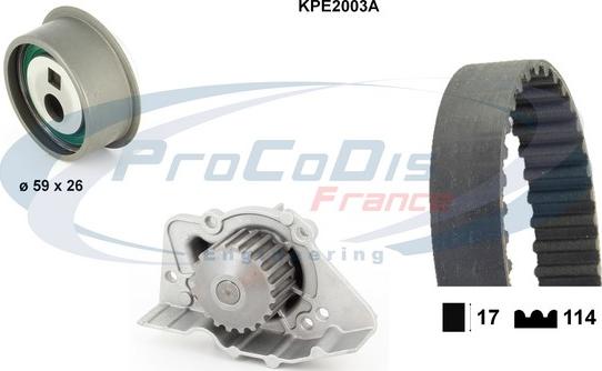 Procodis France KPE2003A - Водяний насос + комплект зубчатого ременя avtolavka.club