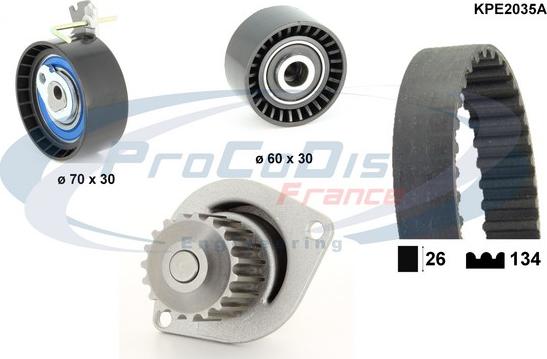 Procodis France KPE2035A - Водяний насос + комплект зубчатого ременя avtolavka.club