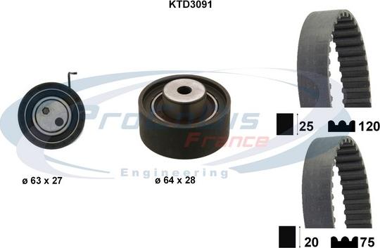 Procodis France KTD3091 - Комплект ременя ГРМ avtolavka.club