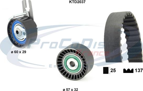 Procodis France KTD2037 - Комплект ременя ГРМ avtolavka.club