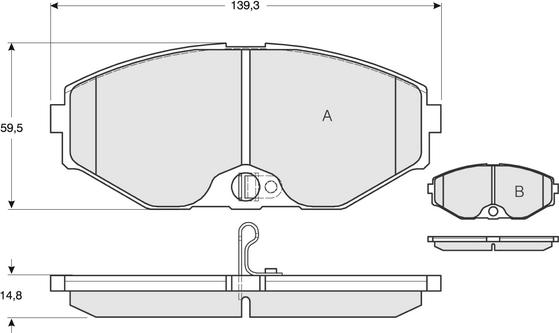 DJ Parts BP1161 - Гальмівні колодки, дискові гальма avtolavka.club