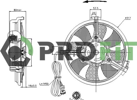 Profit 1850-0001 - Вентилятор, охолодження двигуна avtolavka.club