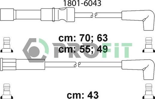 Profit 1801-6043 - Комплект проводів запалювання avtolavka.club