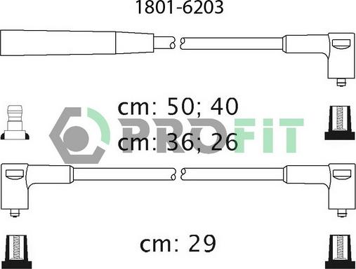 Profit 1801-6203 - Комплект проводів запалювання avtolavka.club