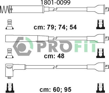 Profit 1801-0099 - Комплект проводів запалювання avtolavka.club