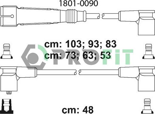 Profit 1801-0090 - Комплект проводів запалювання avtolavka.club