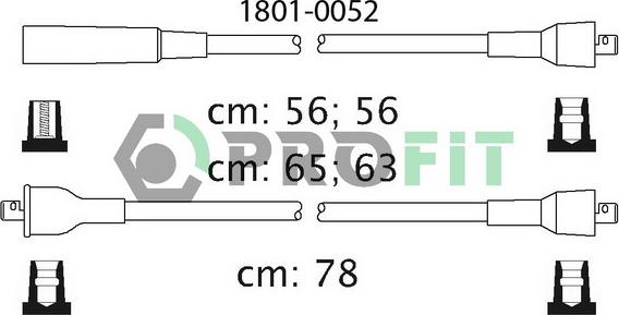 Profit 1801-0052 - Комплект проводів запалювання avtolavka.club
