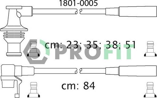 Profit 1801-0005 - Комплект проводів запалювання avtolavka.club