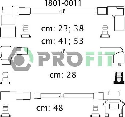 Profit 1801-0011 - Комплект проводів запалювання avtolavka.club