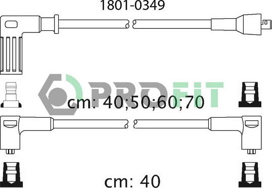 Profit 1801-0349 - Комплект проводів запалювання avtolavka.club