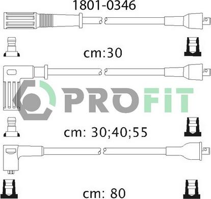 Profit 1801-0346 - Комплект проводів запалювання avtolavka.club