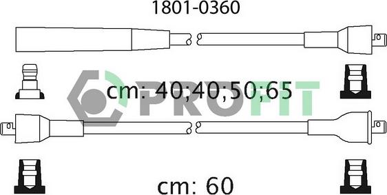 Profit 1801-0360 - Комплект проводів запалювання avtolavka.club