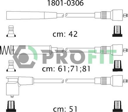 Profit 1801-0306 - Комплект проводів запалювання avtolavka.club