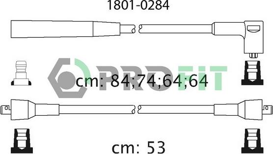 Profit 1801-0284 - Комплект проводів запалювання avtolavka.club