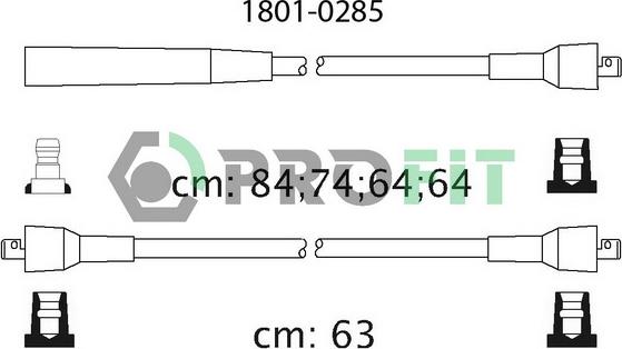 Profit 1801-0285 - Комплект проводів запалювання avtolavka.club