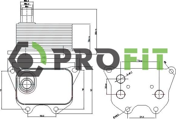 Profit 1745-0032 - Масляний радіатор, рухове масло avtolavka.club