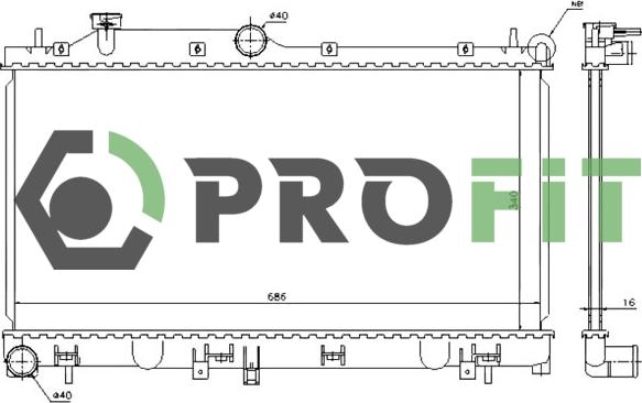 Profit 1740-0351 - Радіатор, охолодження двигуна avtolavka.club