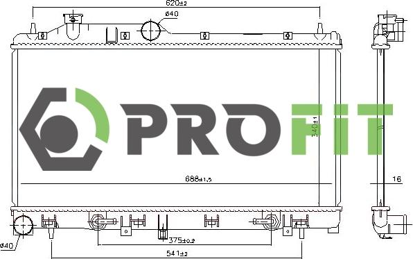 Profit 1740-0358 - Радіатор, охолодження двигуна avtolavka.club