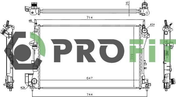 Profit 1740-0386 - Радіатор, охолодження двигуна avtolavka.club