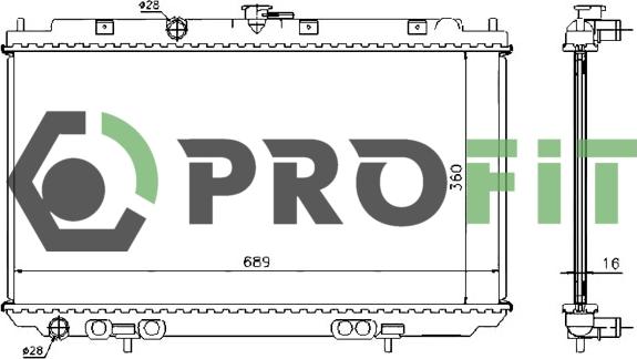 Profit 1740-0258 - Радіатор, охолодження двигуна avtolavka.club