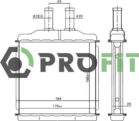 Profit 1760-0101 - Теплообмінник, опалення салону avtolavka.club