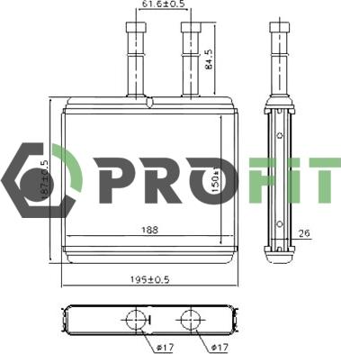 Profit 1760-0102 - Теплообмінник, опалення салону avtolavka.club