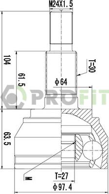 Profit 2710-1659 - Шарнірний комплект, ШРУС, приводний вал avtolavka.club