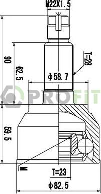 Profit 2710-3069 - Шарнірний комплект, ШРУС, приводний вал avtolavka.club