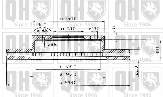 Quinton Hazell BDC3244 - Гальмівний диск avtolavka.club