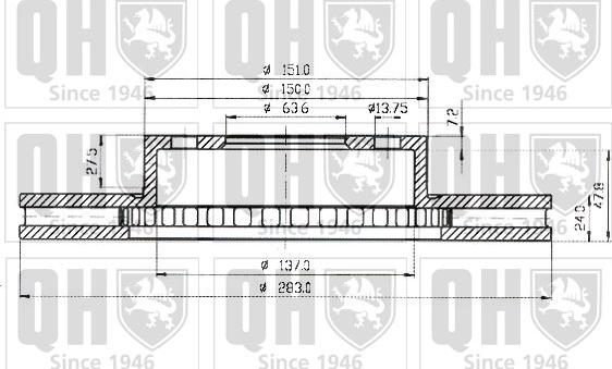 Quinton Hazell BDC3728 - Гальмівний диск avtolavka.club