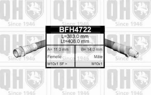 Quinton Hazell BFH4722 - Гальмівний шланг avtolavka.club