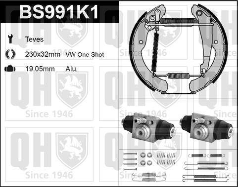 Quinton Hazell BS991K1 - Комплект гальм, барабанний механізм avtolavka.club