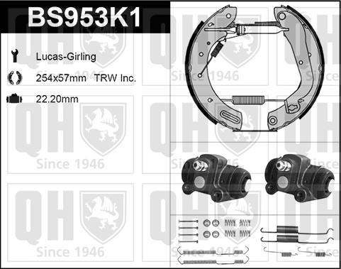 Quinton Hazell BS953K1 - Комплект гальм, барабанний механізм avtolavka.club